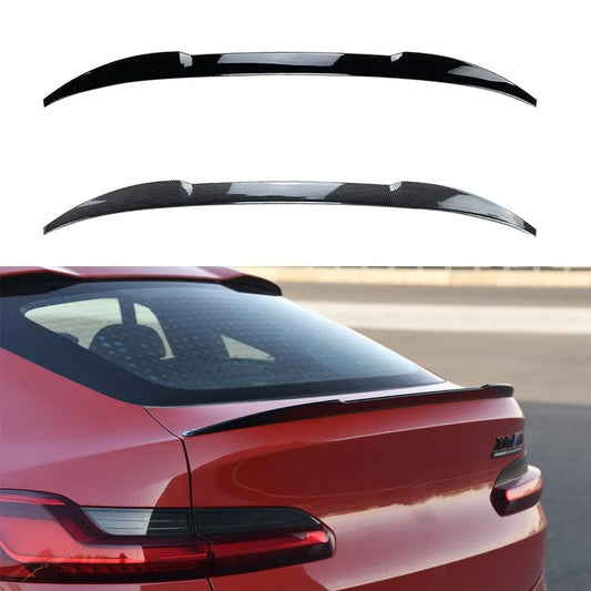 Carbon Fiber Rear Roof Lip Bumper Trunk Wing M Style Slim Spoiler Kit For BMW X4 G02 2019+ Gloss Black Boot Lip Wing Accessories