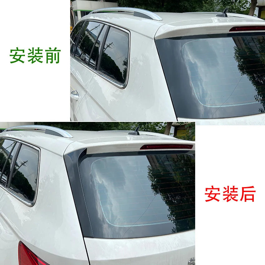 Rear Trunk Side Wing Spoiler Trim Stickers for SKODA KODIAQ Trunk Lip Glossy Black ABS Spoilers Diffuser Car Styling Accessories