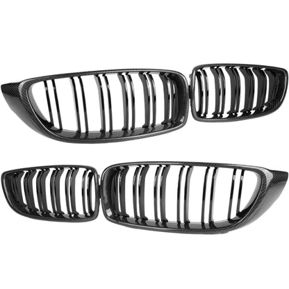 F32 kidney grille black carbon fiber replacement front view
