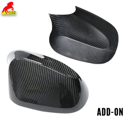 2Pcs Real Carbon Fiber Rear View Mirror Covers Shell for BMW 1 Series 2004 - 2013 E87 E81 Hatchback, E82 Coupe, E88 Convertible