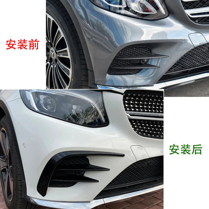 Car Front Canards Bumper Splitter Spoiler for Mercedes Benz GLC Class X253 2016-2019 GLC260 300 GLC43 AMG Mesh Grill Strip Trim