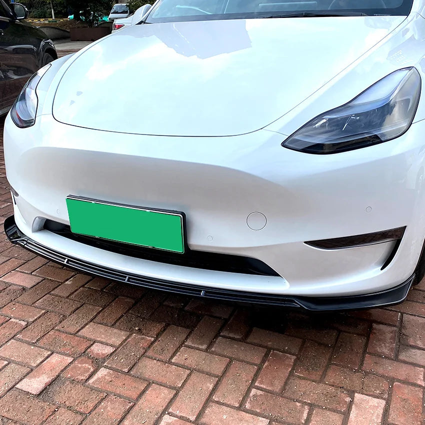 Universal Car Front Bumper Lip Splitter Diffuser for Tesla Model Y Max Carbon Look Canards Body Kit Spoiler Protective Cover