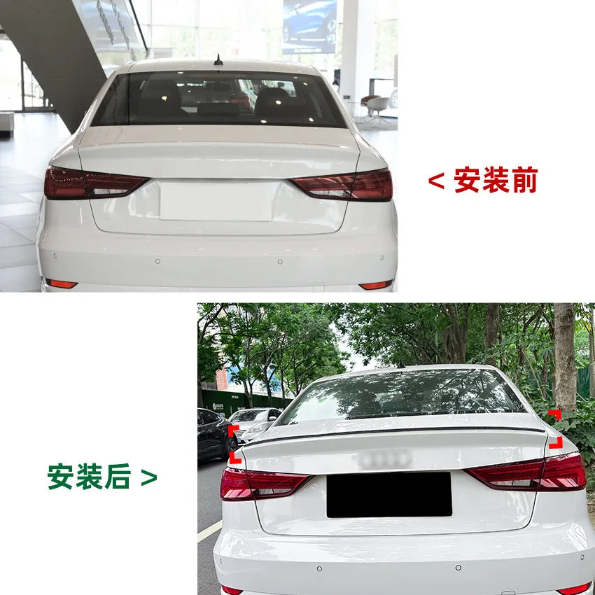 Rear Spoiler for  Audi A3 S3 8V Sedan 2014-2020 S Style Car Rear Wing Lip Trim Spoiler ABS Glossy Black Decklid Splitter Styling