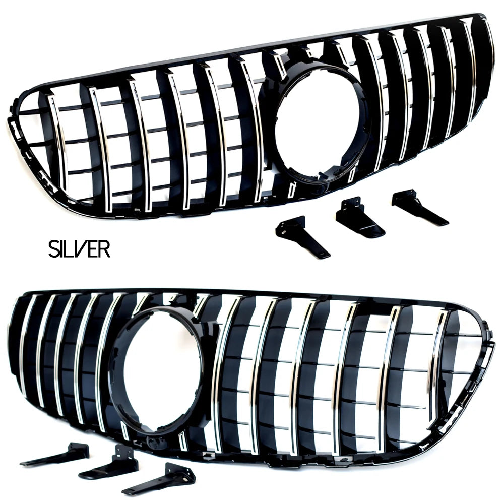 Black Silver Replacement Front Bumper GTR Grille Fit For Mercedes GLC Class X253 SUV C253 Coupe 2015 - 2019