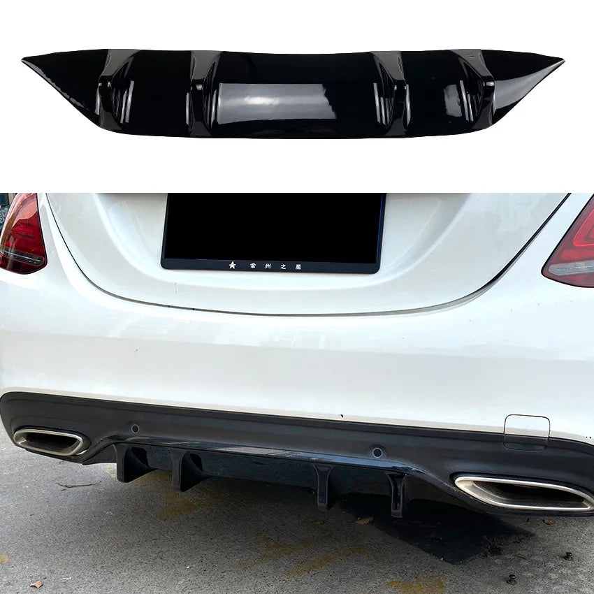 Rear Bumper Diffuser Side Splitters For Mercedes Benz C Class W205 C200 C260 AMG Line 2019-2021 Car Black Spoiler Canards Fins