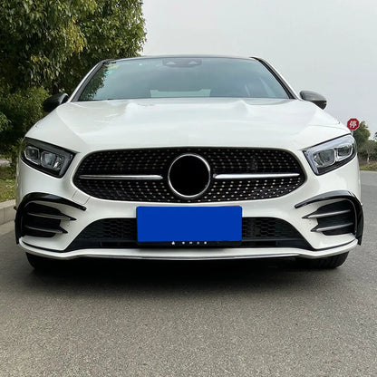 Air Trim Lip Splitters Fog Lamp Cover Trim Stickers for Mercedes A Class W177 A180 A200 A250 A45 Sports Front Bumper 2019 - 2024