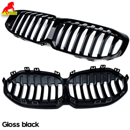 Car Front Kidney Grill Grille for BMW 1 Series 2019-2024 5-Door Hatchback F40 116i 118i 120i 128ti 116d 118d Gloss Black Grilles