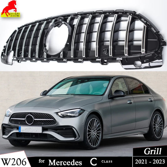 W206 Front Bumper Grille For Mercedes Benz C Class W206 2021 - 2023 Sedan Wagon Coupe Convertible AMG Package C200 C300 C220