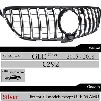 Front Grille Suitable for 2015-2018 Mercedes GLE300 GLE350 GLE400 GLE500 Coupe Only Car Upper Bumper Grill Hood Mesh Grid Grills