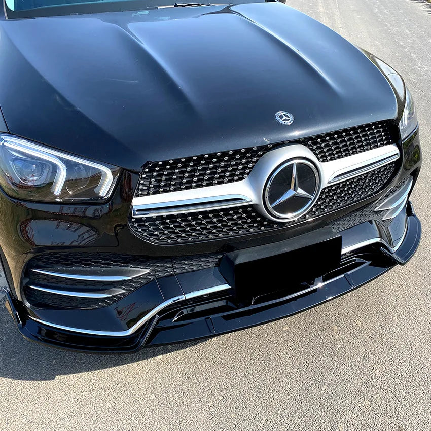 Car Front Lower Bumper Lip Spoiler for Mercedes Benz GLE Class W167 C167 GLE350 GLE450 GLE53 AMG Black Splitter Diffuser Styling