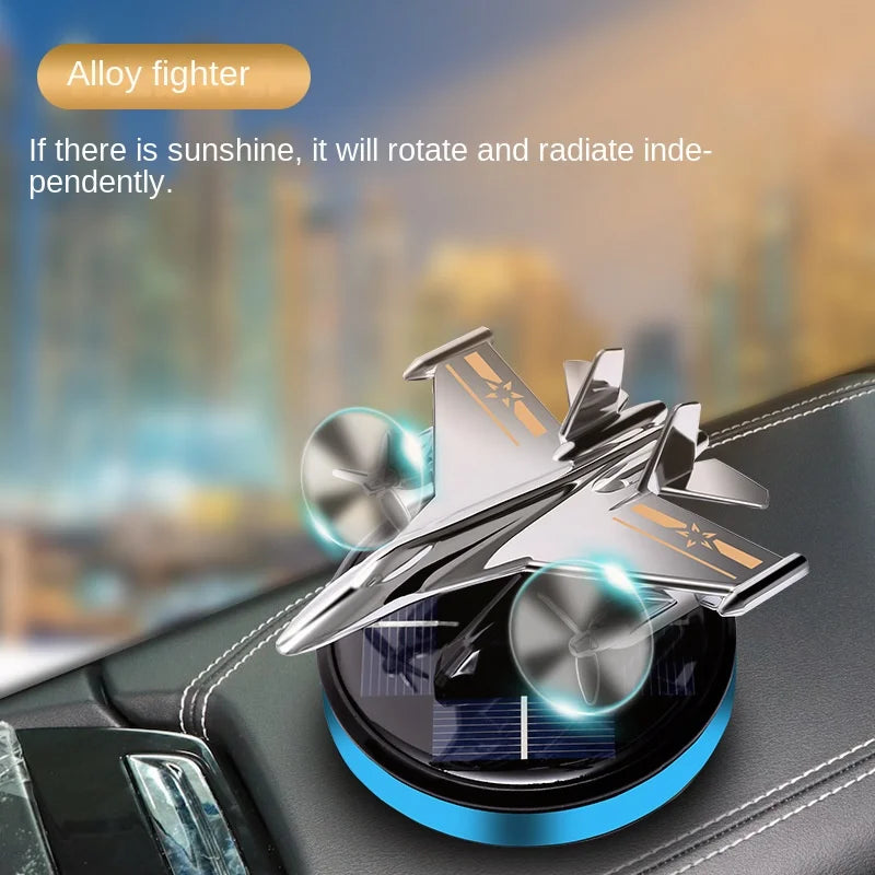 Solar Car Air Freshener Fighter Fragrance Auto Helicopter Modeling Decoration Interior Accessories Rotating Perfume Diffuser