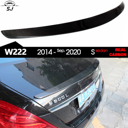 3*3 Carbon Fiber Rear Spoiler for Mercedes S Class W222 4-Door Sedan 2014 - 2020 S300 S350 S400 S450 S500 S600 S680 S63 S65 AMG