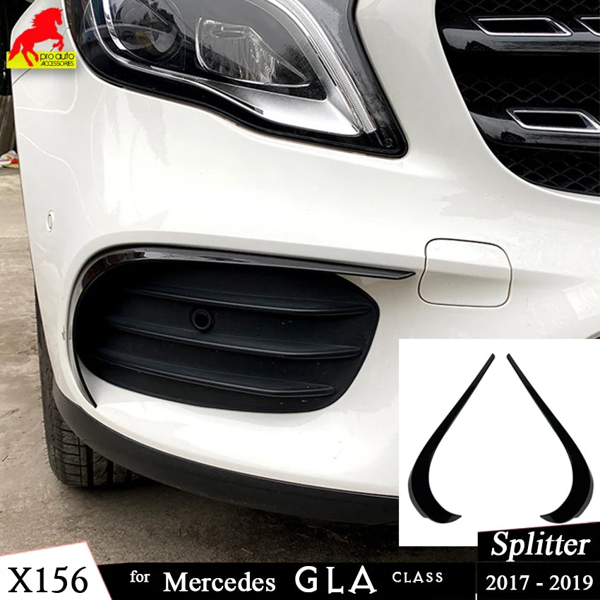 Front Bumpers Splitter Lip for Mercedes Benz GLA Class GLA220 250 X156 AMG 2017-2019 Car Styling Side Spoiler Trim Cover Sticker