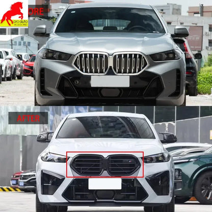 Front Bumper Grille Black Grill for BMW X6 G06 2019-2024 Modified To X6M F96 Racing Grills ABS Car Styling Accessories