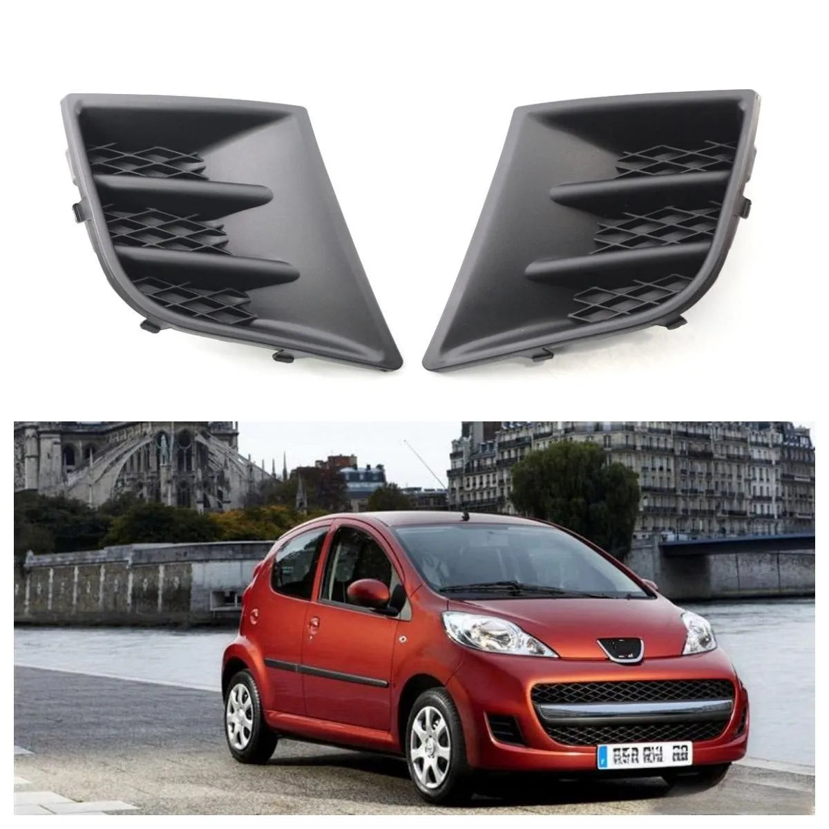 2 Pcs Fog Light Frame Cover Trim Front Bumper Lamp Grille Fit for Peugeot Citroen 107 2009-2012 ABS Plastic Car Accessories