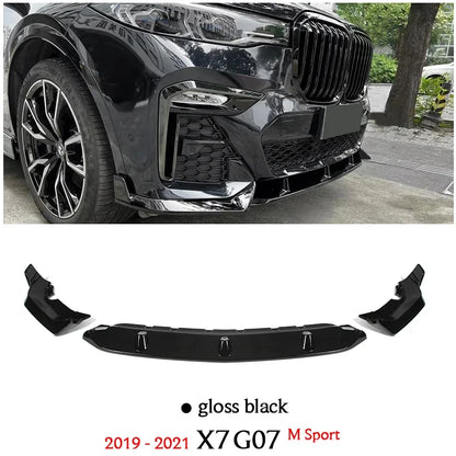 Black Front Lip Spoiler Carbon Fiber Print Rear Diffuser for BMW G07 X7 M Sport xDrive40i M50i xDrive50i xDrive30d xDrive40d