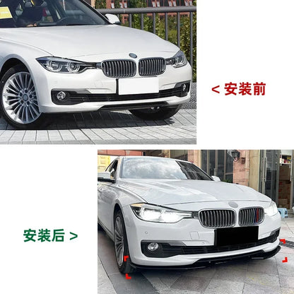 3 PCS Car Front Bumper Lip Splitter Spoiler for BMW 3 Series F30 F31 2013-2019 Ordinary Version Auto Accessories for Vehicles