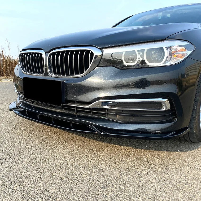 G30 Carbon Fiber & Black Front Bumper Lip Diffuser Spoiler for BMW 5 Series 525i 530i Splitter Canard Body Kit Car Accessories