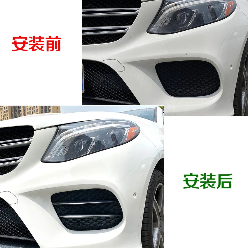 Gloss Black Car Front Bumper Lower Grille Fog Lamp Splitter Cover Canards for Mercedes Benz GLE GLS GLE Coupe W166 X166 C292 AMG