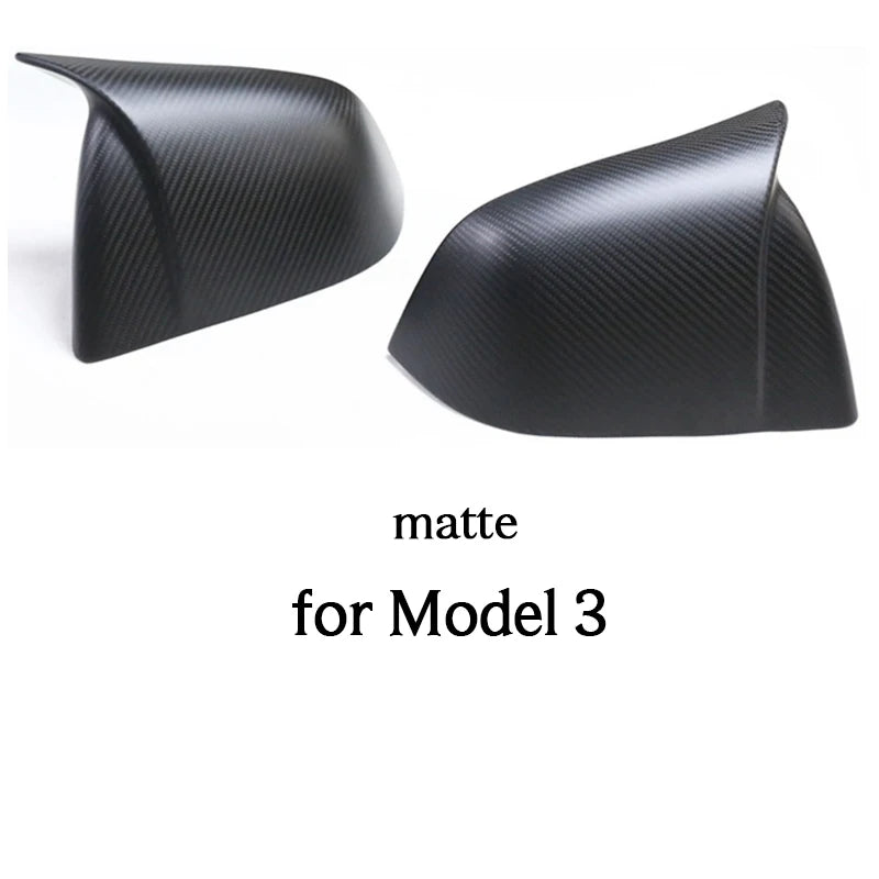 Prepreg Carbon Fiber Wing Side Door Mirror Housing Cover Caps Overlay Sticker Shell 1 Pair for Tesla Model Y Model 3