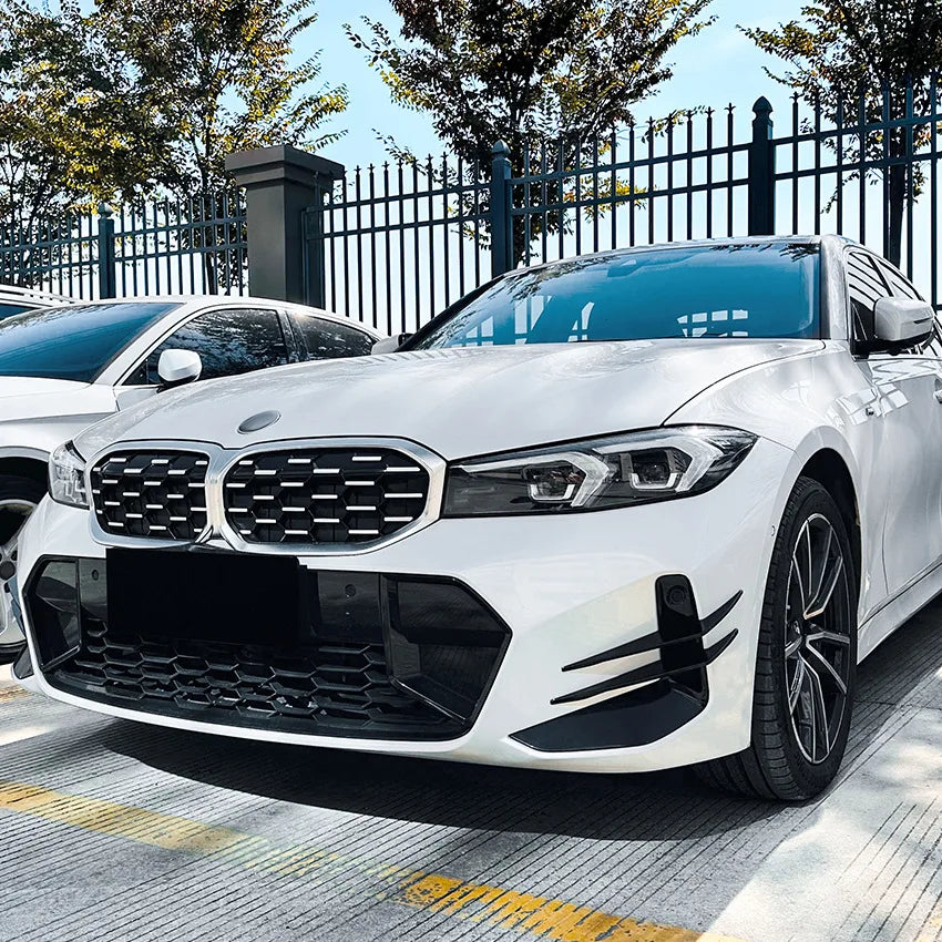 4 PCS Front Bumper Canards Splitter Cover for BMW 3 Series G20 G21 LCI M Sport 2023+ ABS Plastic Glossy Black Car Accessories