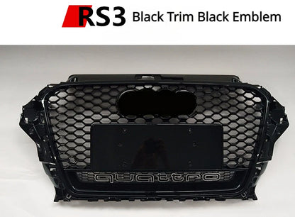 Suitable for Old Audi A3 Grille Modification To RS3 Racing Grills Front Bumper Grill 2013-2016 Honeycomb Grilles Car Accessories