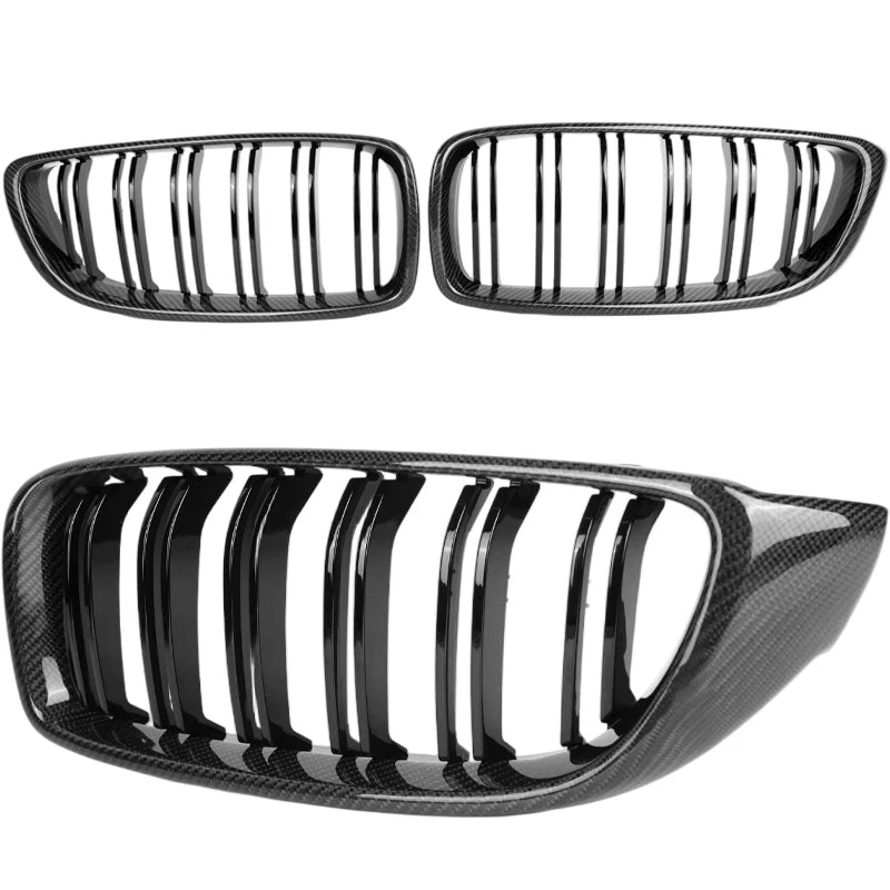 Gloss black carbon fiber grille for BMW M3 F80 M4 F82