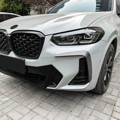 Car Styling Front Bumper Spoiler Both Side Canard Decoration Cover for BMW X3 X4 G01 G02 M Sport LCI 2022+ Vent Trim Splitter