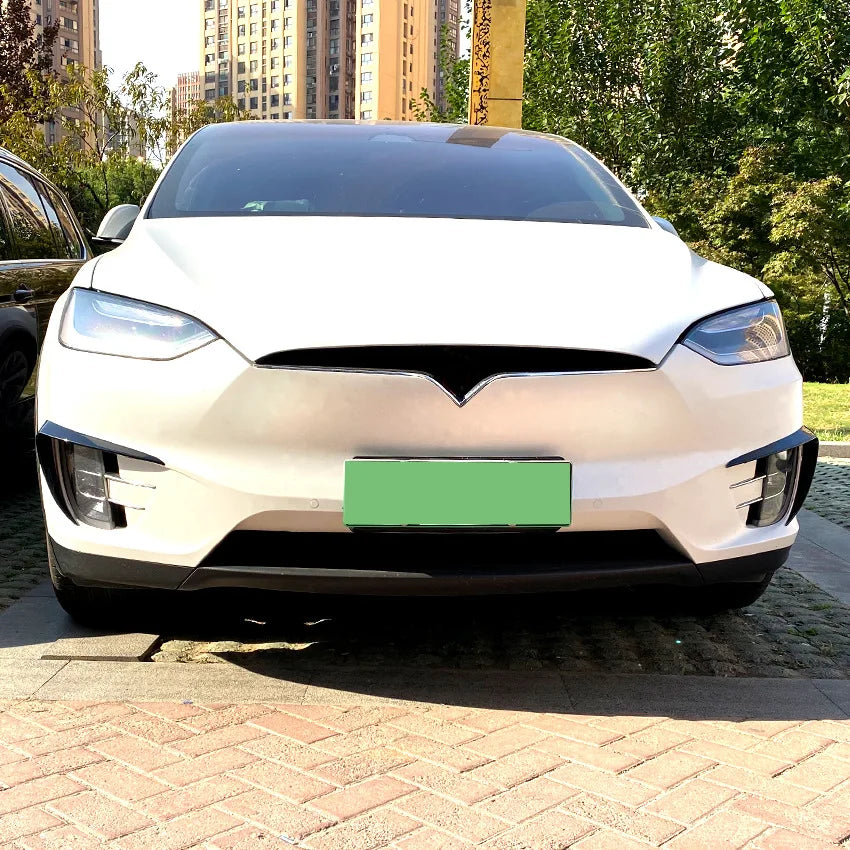 Front Bumper Fog Lamp Grille Replacement for Tesla Model X 2015-2020 Lamp Side Canards Fins Lip Splitters Air Trim Accessories