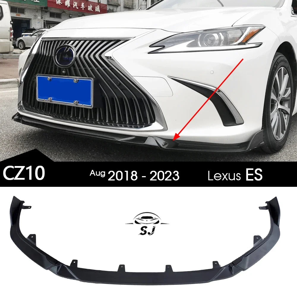 Carbon Fiber Printing Gloss Black Front Bumper Lip Spoiler for Lexus ES 7th Generation CZ10 Z10 ES200 ES250 ES300h E350