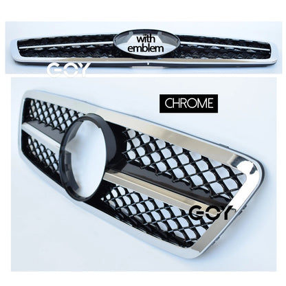 Front Bumper Grille for Mercedes C Class W203 S203 2000 - 2006, Will Not Fit For C32 C63 ANG