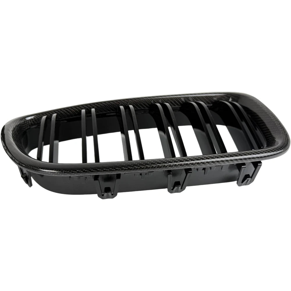 F10 Grille, Real Carbon Fiber Framed Bumper Grill for 2010 - 2016 BMW 5 Series F10 Sedan F11 Estate 520i 528i 530i 535i & M5