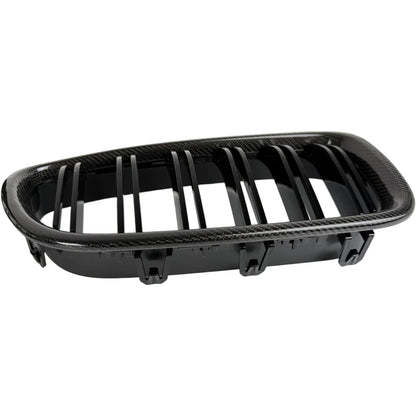 F10 Grille, Real Carbon Fiber Framed Bumper Grill for 2010 - 2016 BMW 5 Series F10 Sedan F11 Estate 520i 528i 530i 535i & M5
