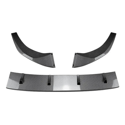 Front Bumper Spoiler Lip for Audi A3 8Y S3 2021+ Carbon Look Body Kit Guard Protective Cover ABS Car Modification Accessories