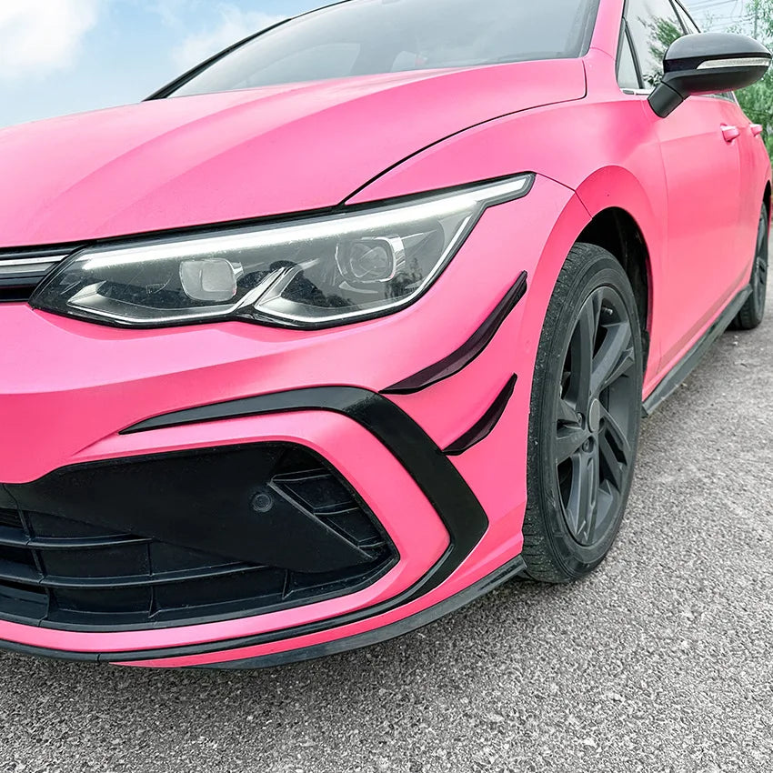 4PCS for Volkswagn VW Golf 8 MK8 Standard GTI Rline Black Side Canards Front Bumper Cover Fins Splitter Sticker Car Accessories