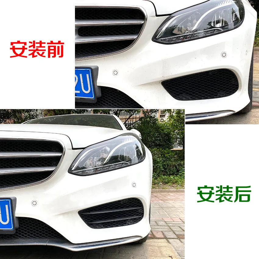 2 Pcs Front Bumper Grille Spoiler Splitters Lip For Mercedes Benz E Class W212 4-Doors AMG 2013-2015 Car Side Canards Trims