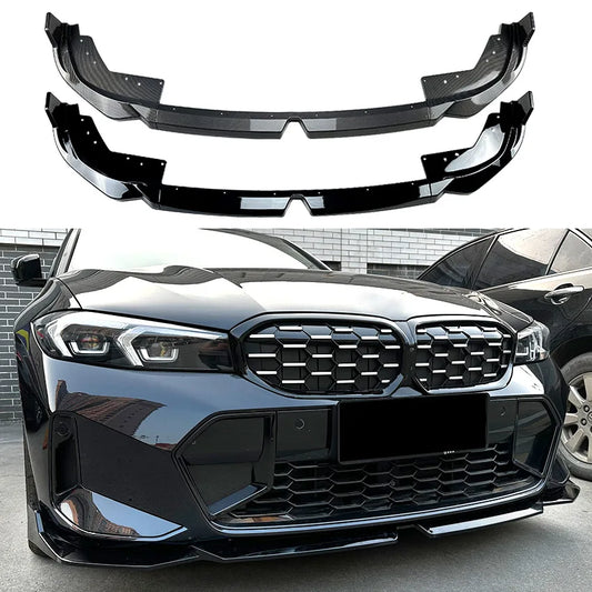 MP Style Car Front Bumper Lip Spoiler Body Kit Diffuser Cover Deflector Lips For BMW 3 Series G20 LCI M Sport 320i 325i 2023+