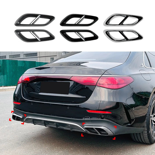 Car Rear Exhaust Tailpipe Frame for Mercedes Benz E-Class W214 2024+ E260 300 AMG Muffler Throat Pipe Trim Cover Stainless Steel