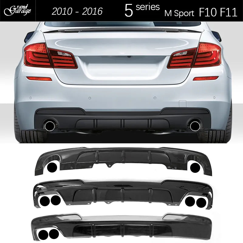 Carbon Fiber Printing Rear Bumper Diffuser Lower Spoiler for 2010 - 2016 BMW 5 Series F10 F11 M Sport 530i 530d 520i 535d 535i