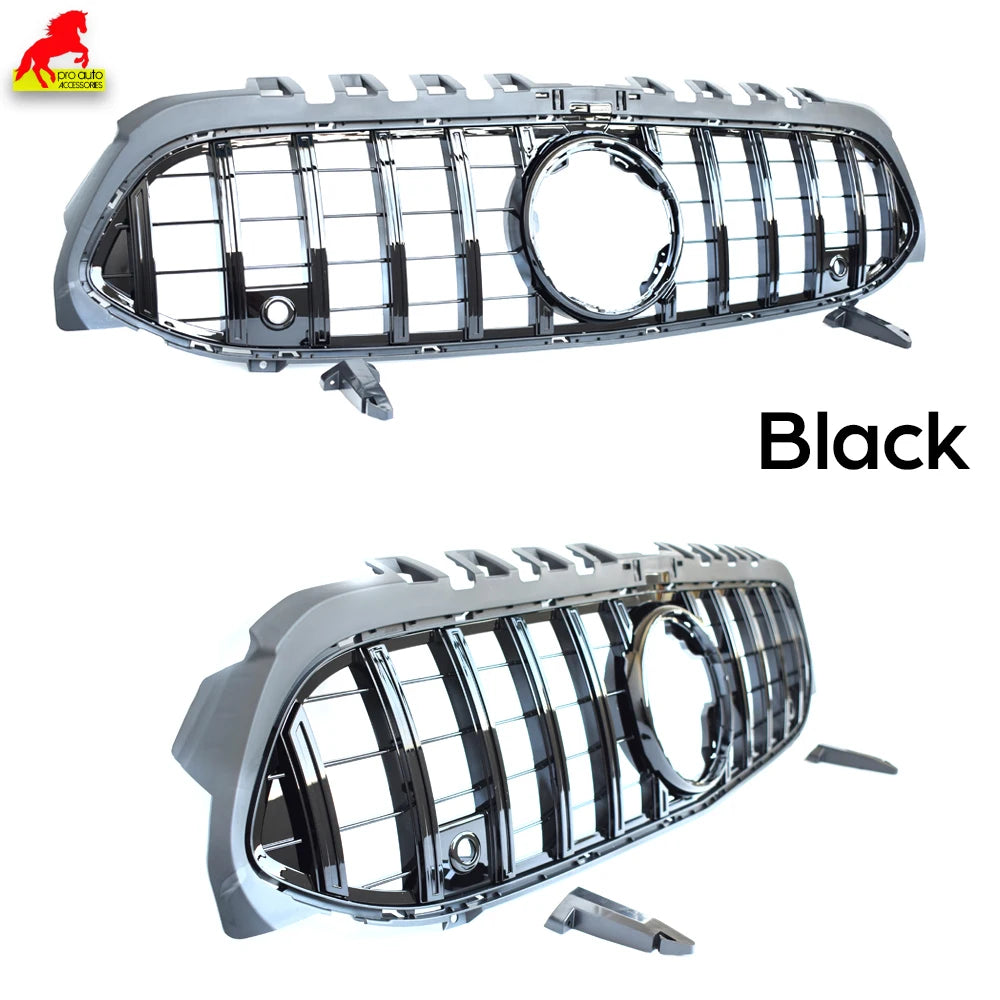 Car Front Bumper Racing Grille Black for Mercedes A Class W177 Hatch V177 Saloon 2019-2023 A180 A200 A250 A35 Except for A45 AMG