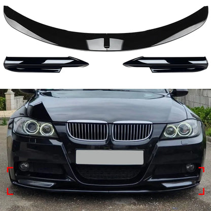 Front Bumper Lip Cover Air Vent Canards Splitter Fog Lamp Flap Body Kit For BMW 3 Series E90 E91 M-Tech 2005-2008 Pre-Facelift