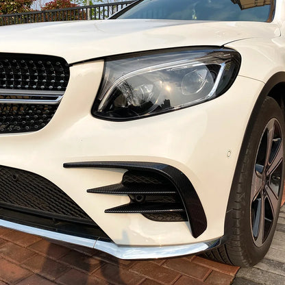 Car Front Canards Bumper Splitter Spoiler for Mercedes Benz GLC Class X253 2016-2019 GLC260 300 GLC43 AMG Mesh Grill Strip Trim