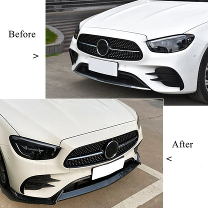 Front Bumper Lip Spoiler Splitter Body Kit Guards for Mercedes Benz E Class W213 2021+ E260 E300 AMG Carbon Fiber Car Accessory