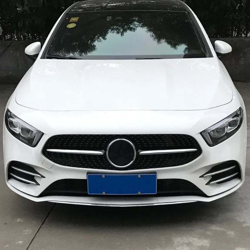 Front Bumpers Lip W177 Front Grille Trim for Mercedes Benz A Class A180 A200 Hatchback Sedan AMG Line 2018+ Car Spoiler Sticker