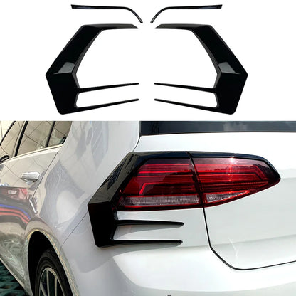 2 Pcs Car Rear Bumper Light Side Canards For VW Volkswagen Golf 7.5 Golf MK7.5 2016-2019 Glossy Black Stickers ABS Accessories