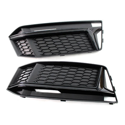 Fog Light Frame Cover Front Bumper Lamp Grille For Audi A4L B9 S4 Sport Style 2016-2018 Black Silver ABS Front Grill Car Styling