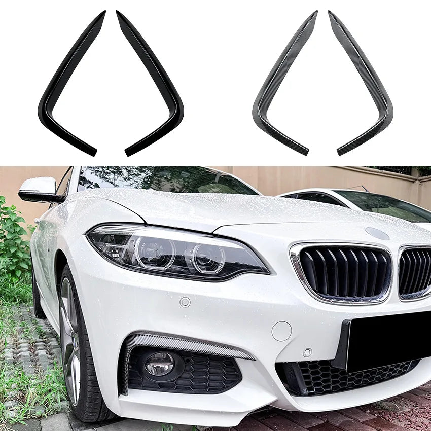 Front Bumper Side Canards Decoration Fog Lamp Splitter Cover for BMW 2 Series F22 F23 M Sport 2015-2019 Car Styling