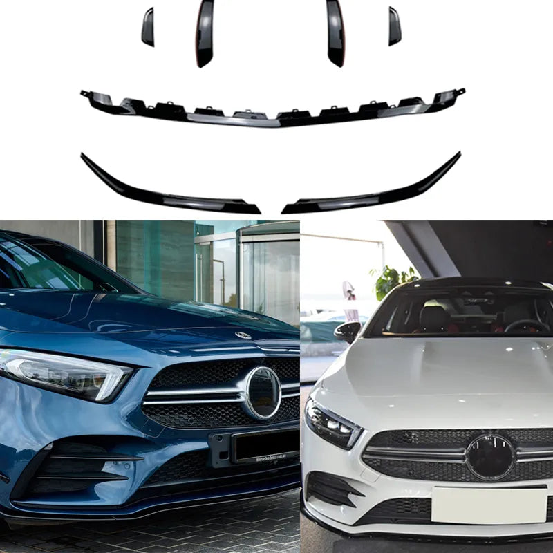 Front Bumper Diffuser Side Splitter For Mercedes Benz A Class W177 A180 A200 A220 A35 AMG Replacement Spoiler Lip Canards Fin