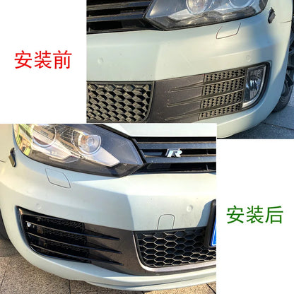 Car Styling Front Bumper Fog Light Strips Canards Air Intake Grille Cover Trim For VW Volkswagen Golf 6 GTI GTD 2009-2012 Black