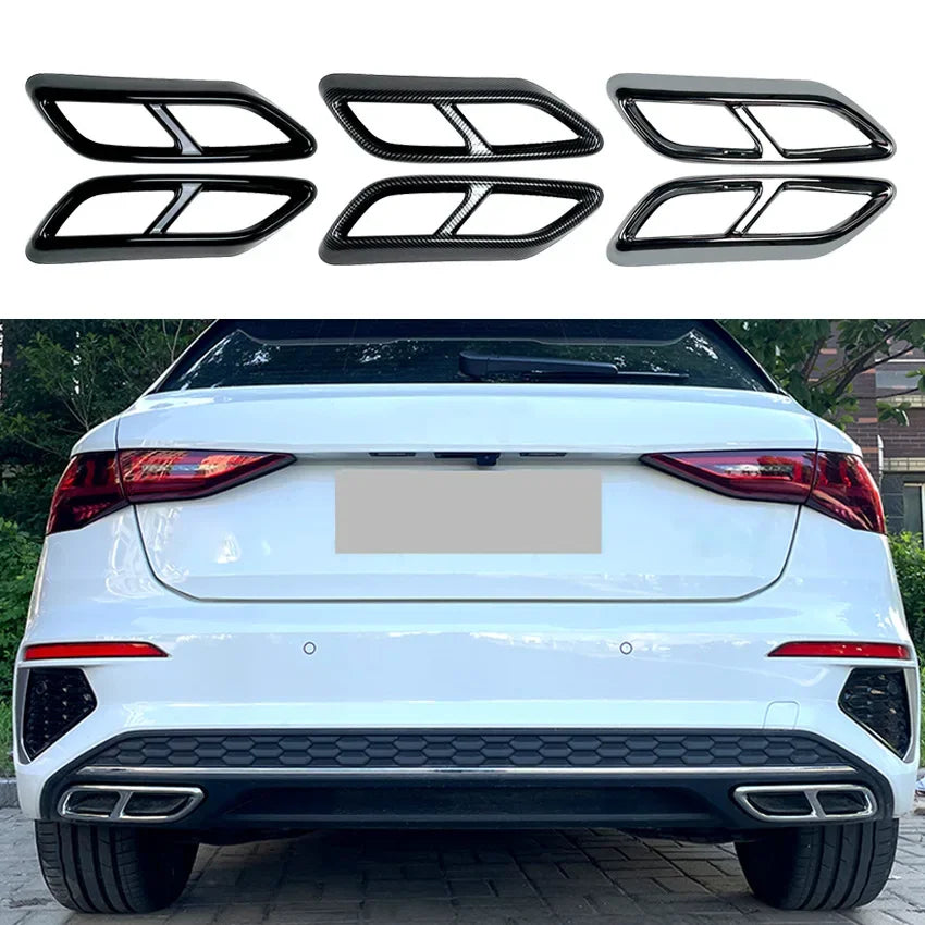 1 Set Rear Bumper Diffuser Lip Spoiler Air Outlet Exhaust Strip Cover Trim for Audi A3 8Y S Line Sportback Sedan 2021+ Stickers